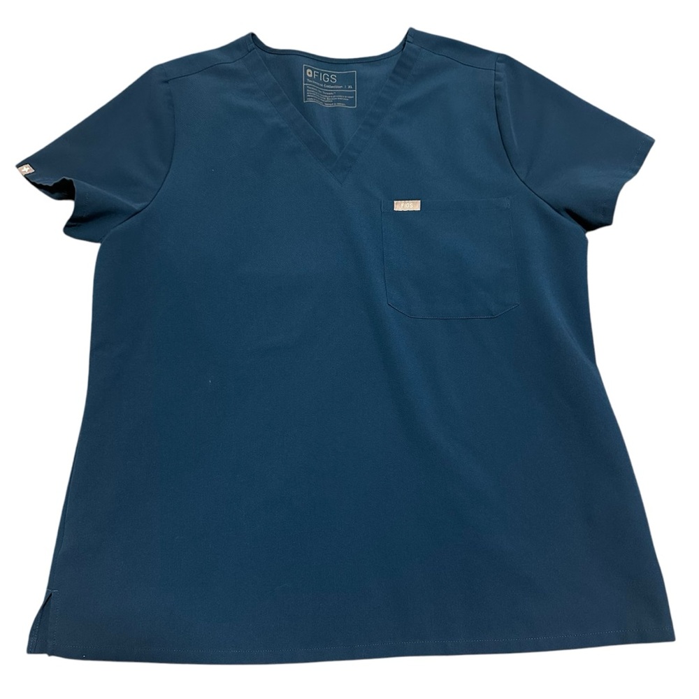 Figs• Catarina One-Pocket Scrub Top Size XL In Blue - Picture 3 of 8